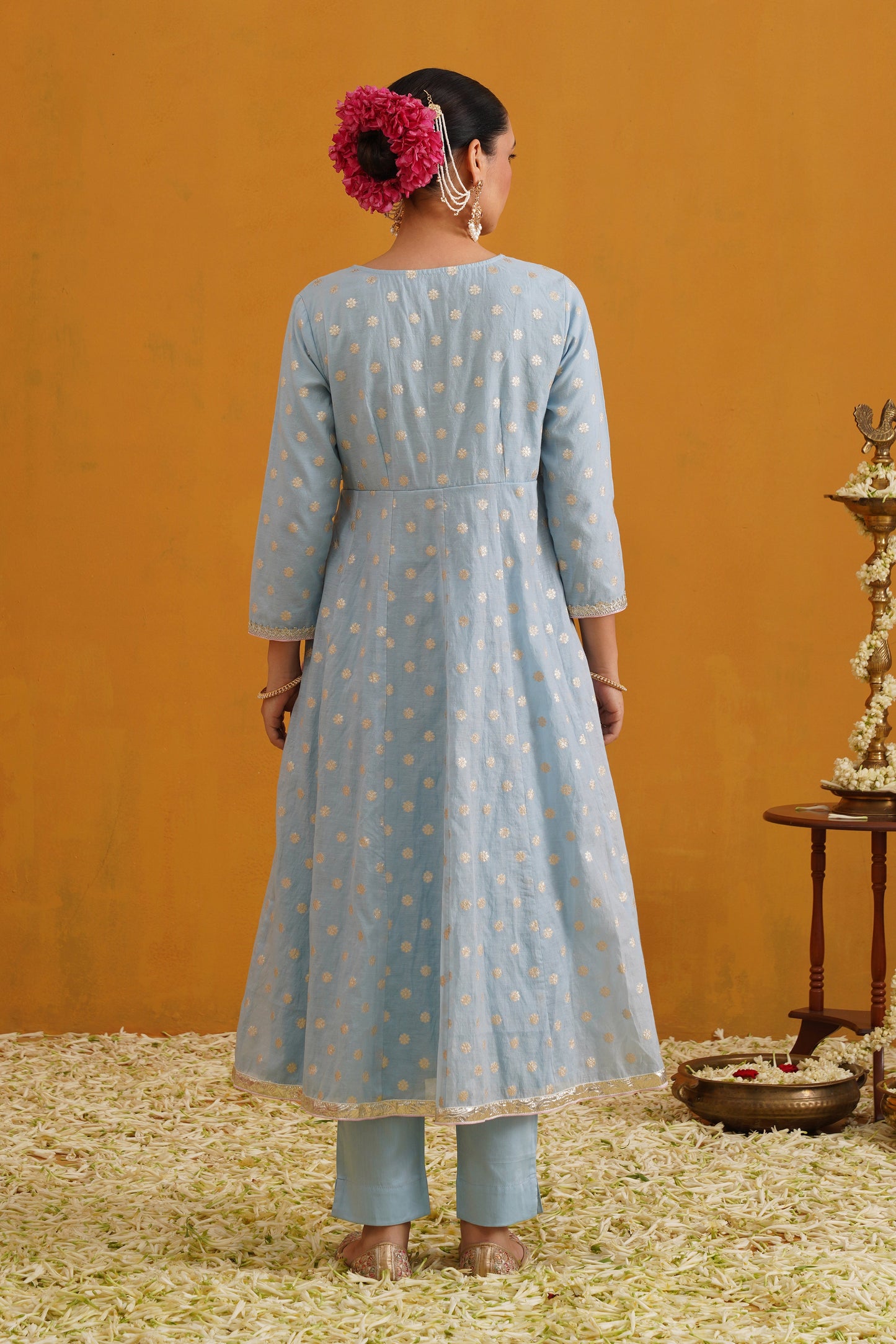 Murraya Blue Bethany Banarasi Anarkali Set of 3