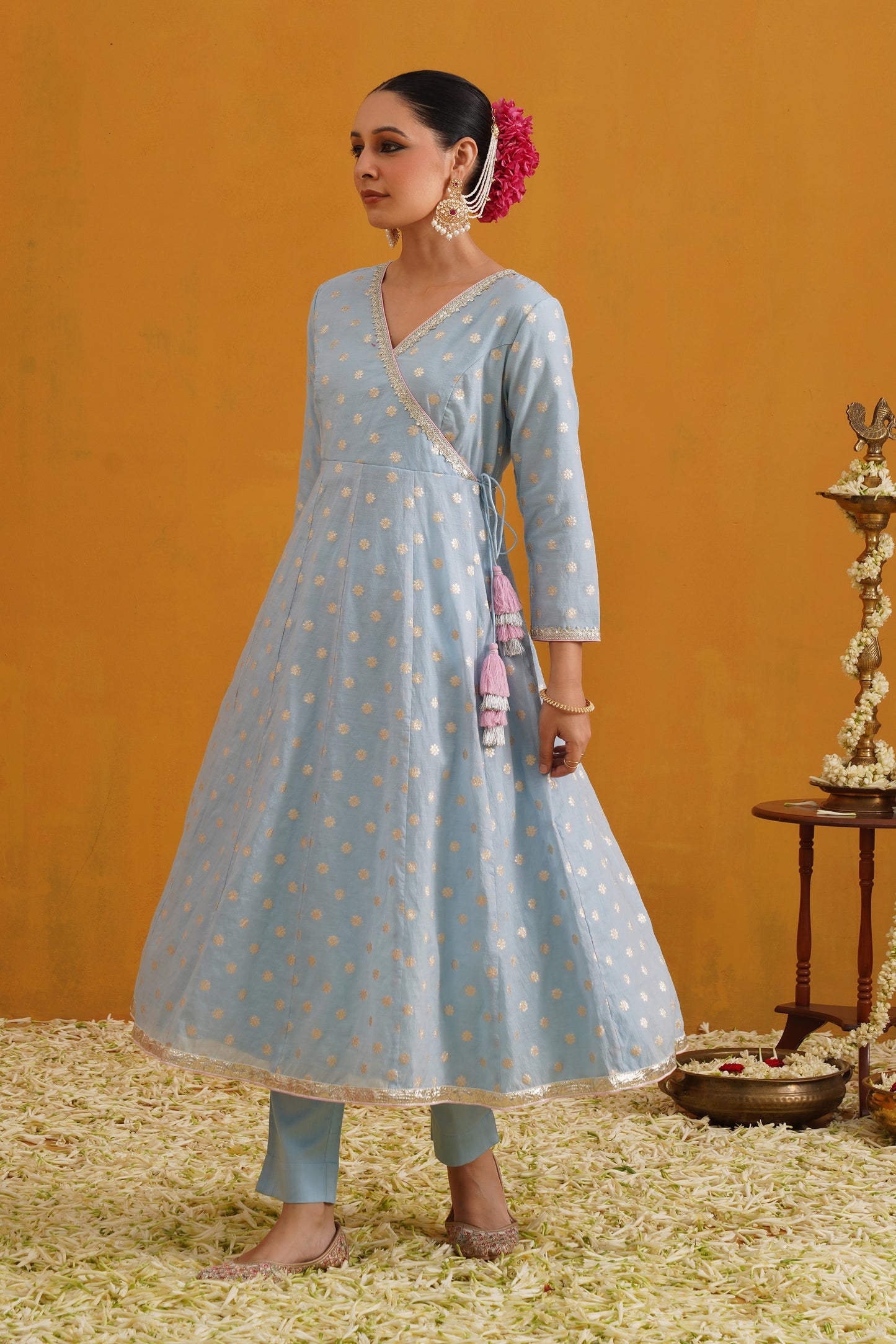 Murraya Blue Bethany Banarasi Anarkali Set of 3