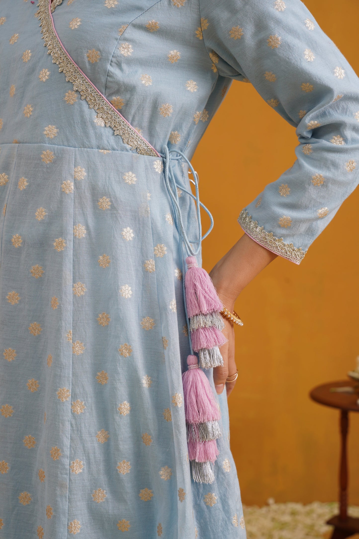 Murraya Blue Bethany Banarasi Anarkali Set of 3