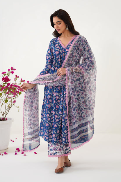 Murraya Blue Amyra Embroidered Kurta Set of 3