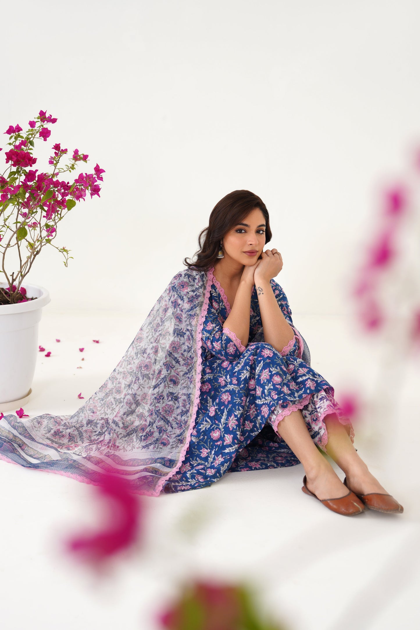 Murraya Blue Amyra Embroidered Kurta Set of 3