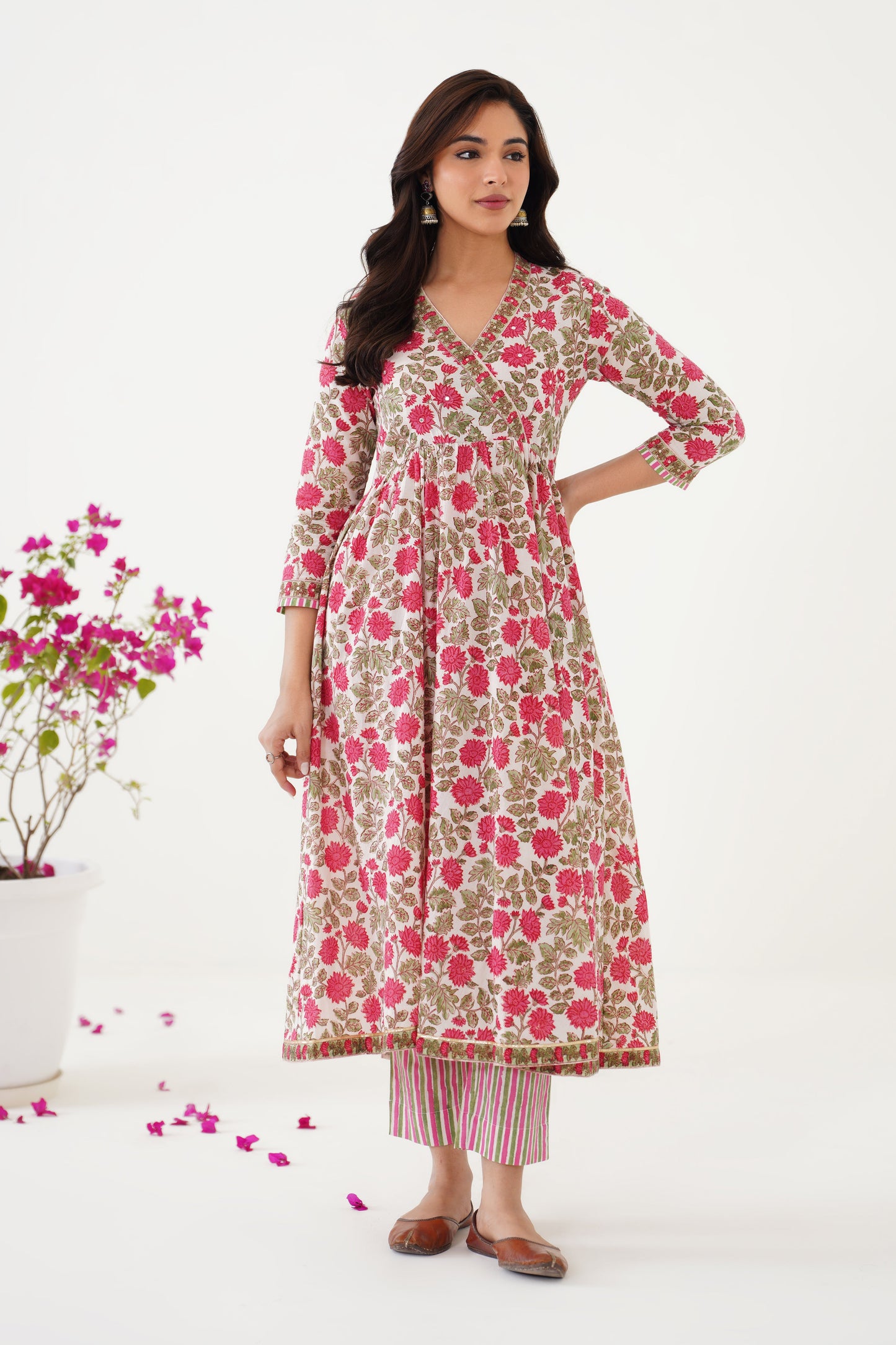 Murraya White Alissa Embroidered Anarkali Set of 3