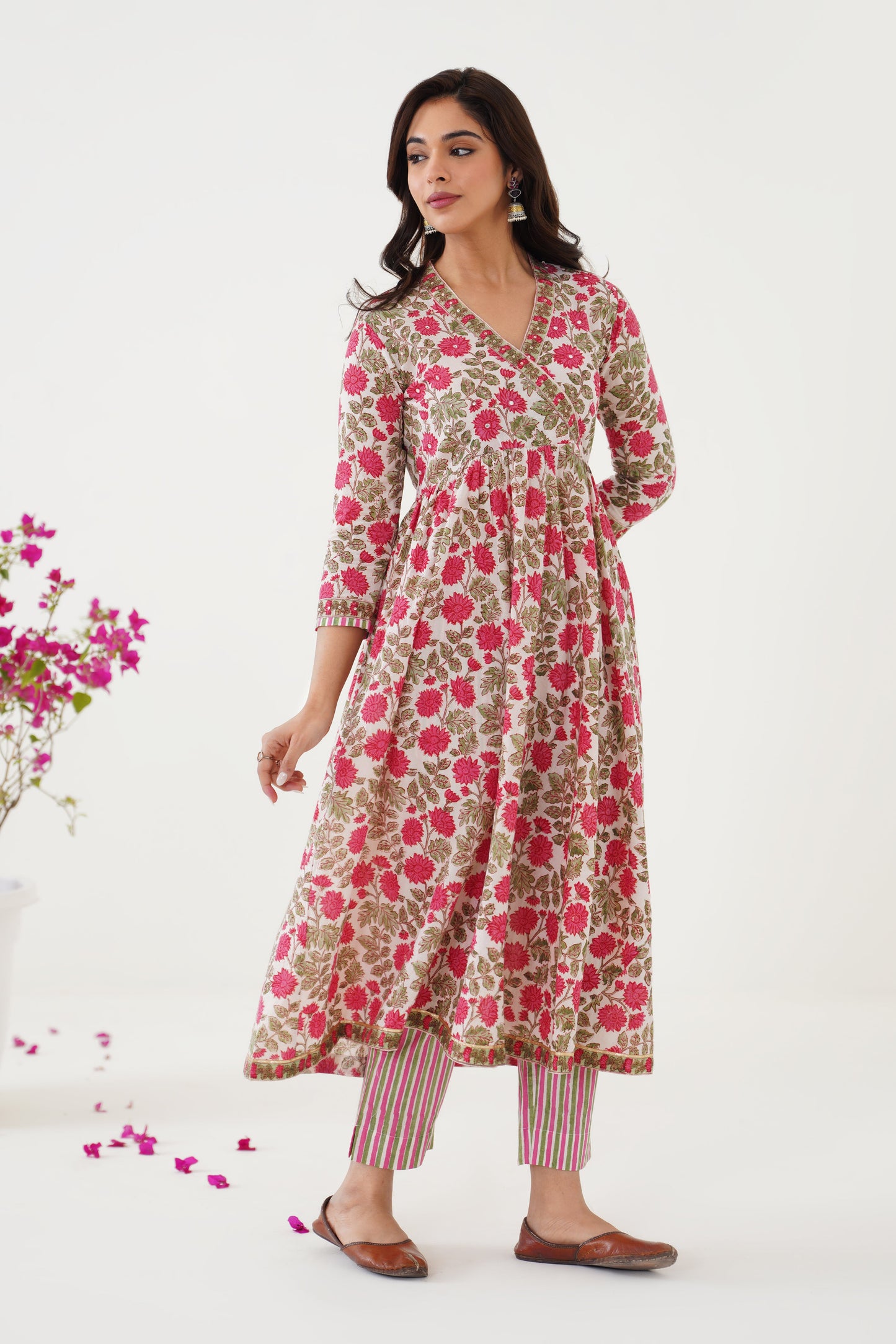 Murraya White Alissa Embroidered Anarkali Set of 3