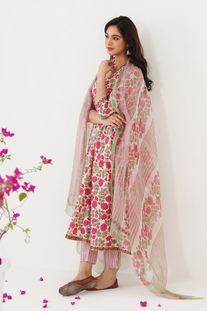 Murraya White Alissa Embroidered Anarkali Set of 3