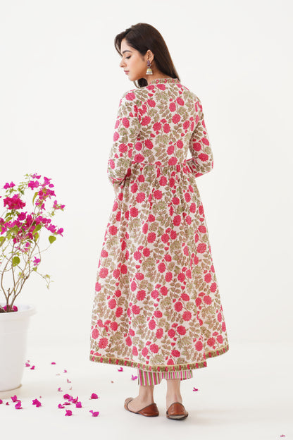 Murraya White Alissa Embroidered Anarkali Set of 3