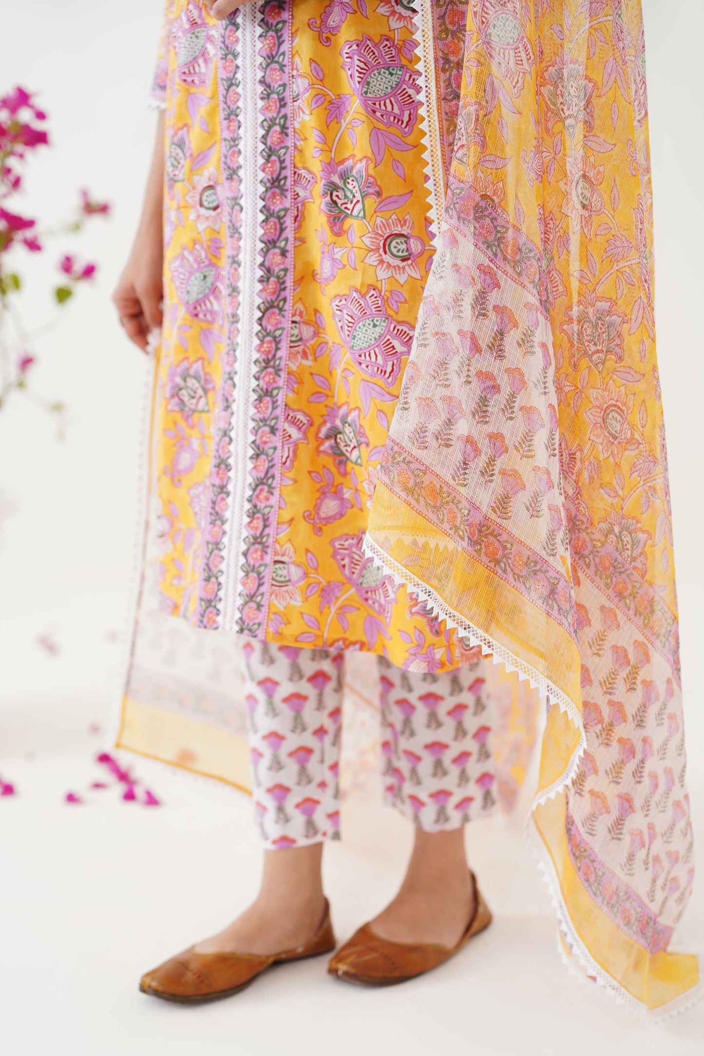 Murraya Daffodil Yellow Kurta Set of 3