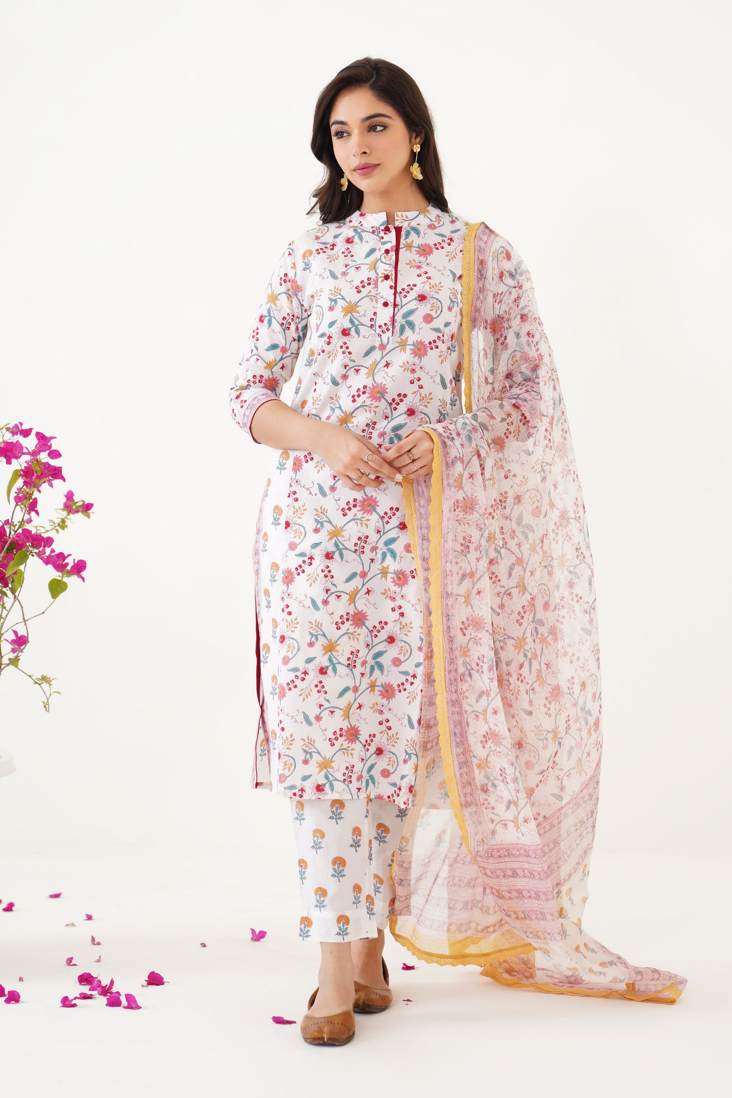 Murraya Yellow Mia Floral Kurta Set of 3