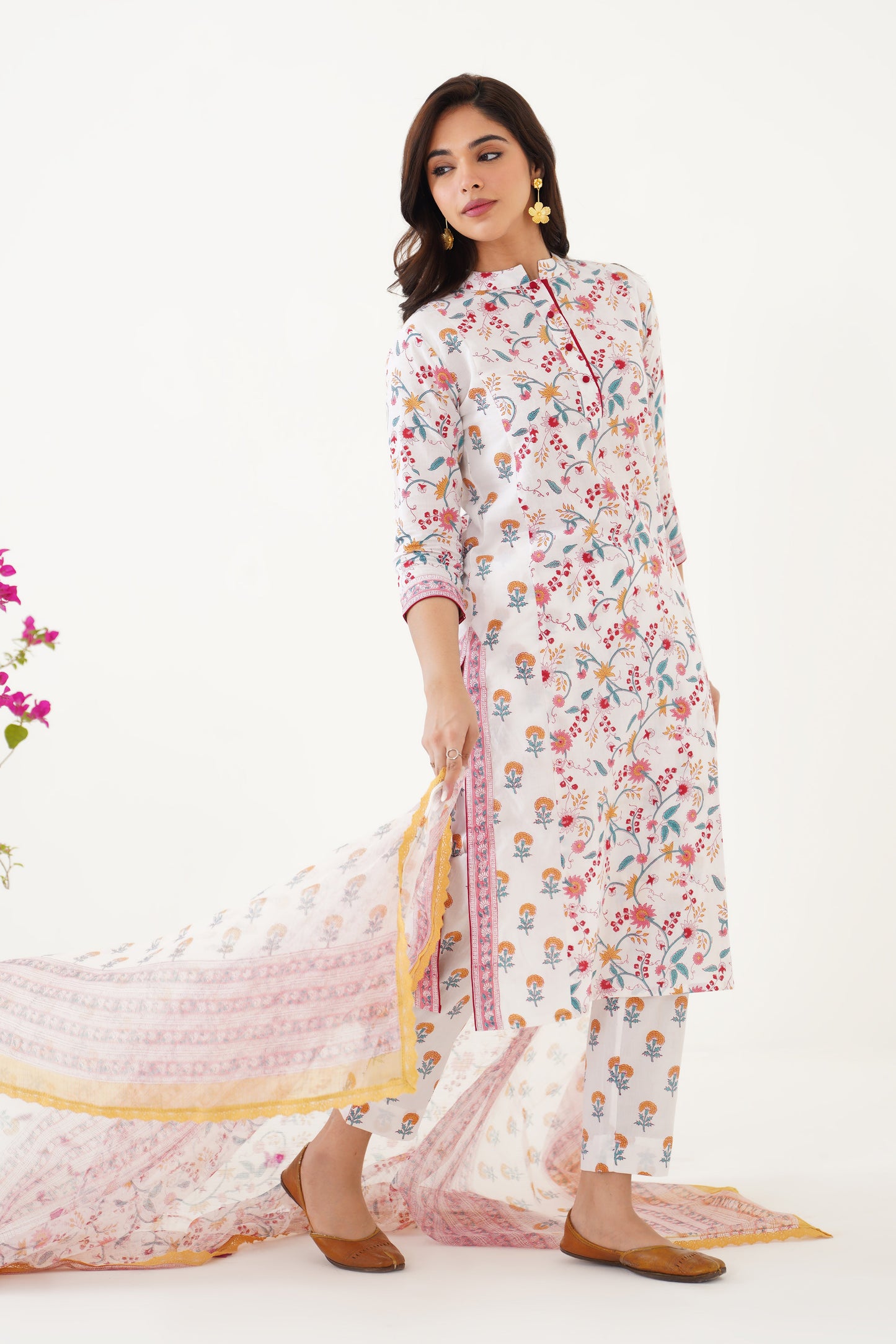 Murraya Yellow Mia Floral Kurta Set of 3