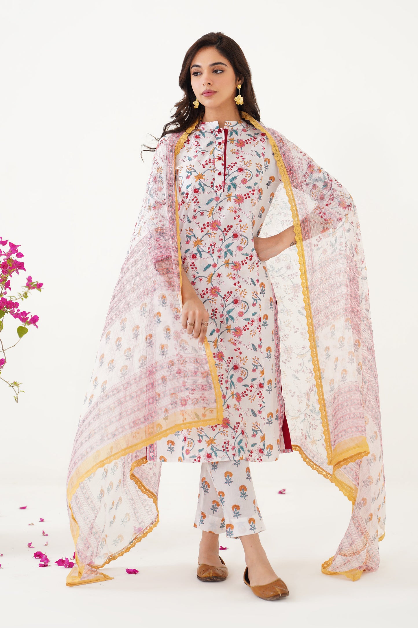 Murraya Yellow Mia Floral Kurta Set of 3