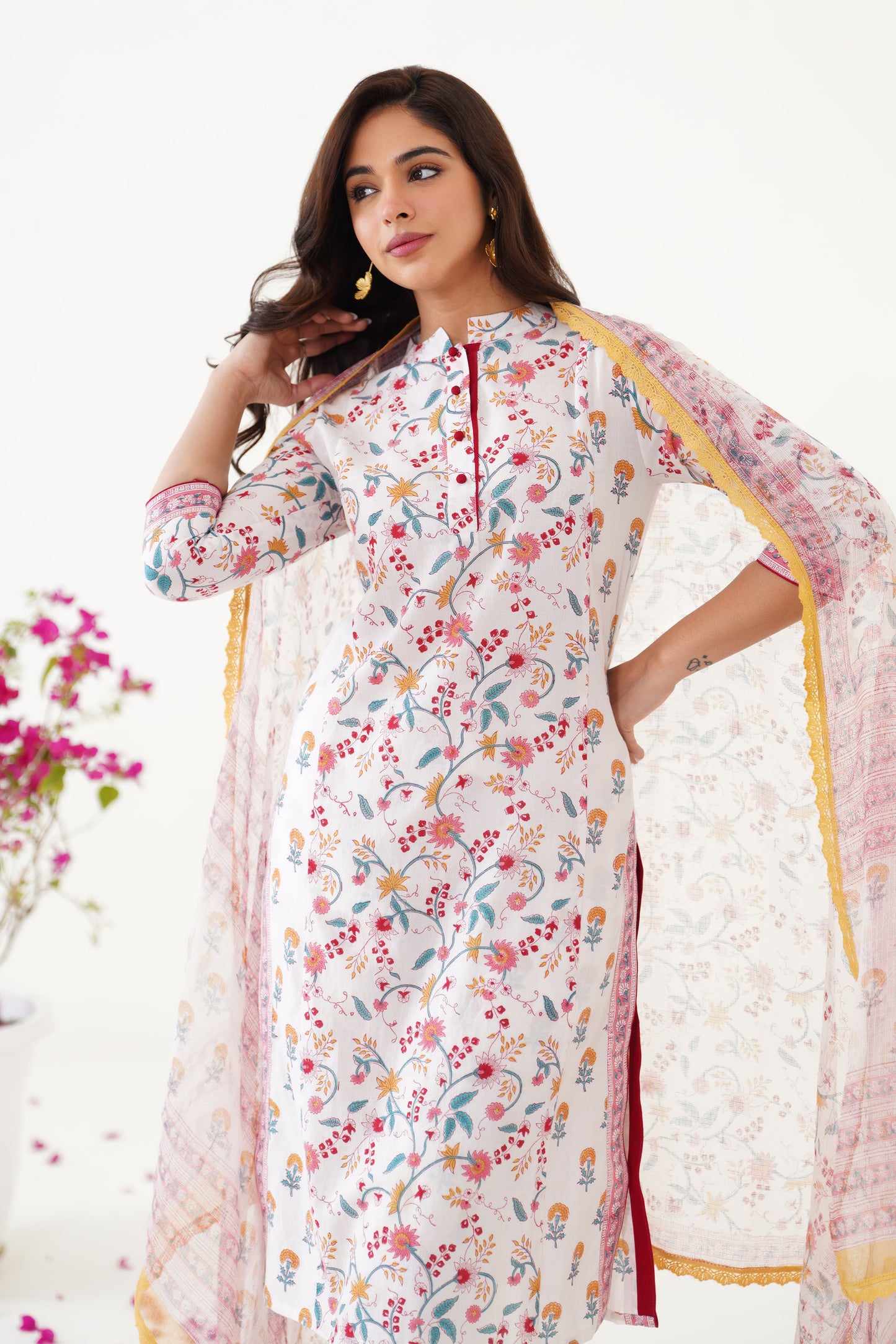 Murraya Yellow Mia Floral Kurta Set of 3