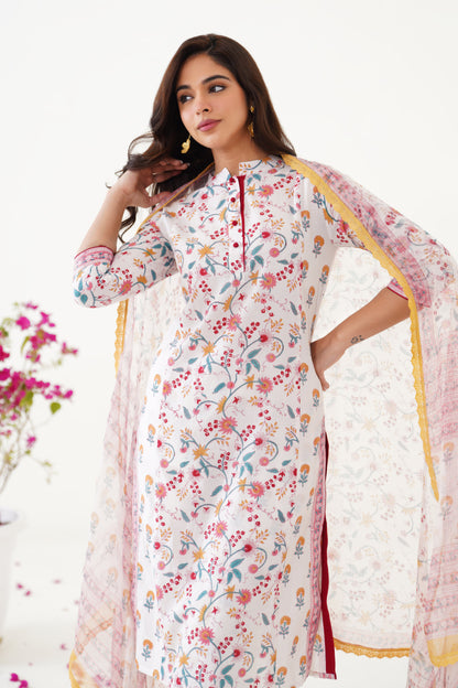 Murraya Yellow Mia Floral Kurta Set of 3