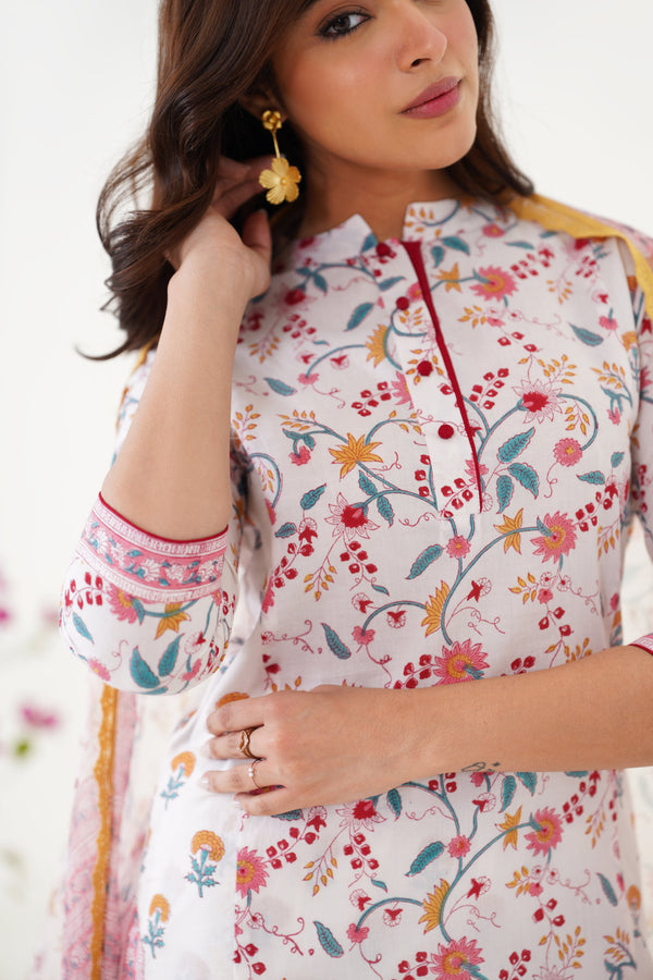 Murraya Yellow Mia Floral Kurta Set of 3