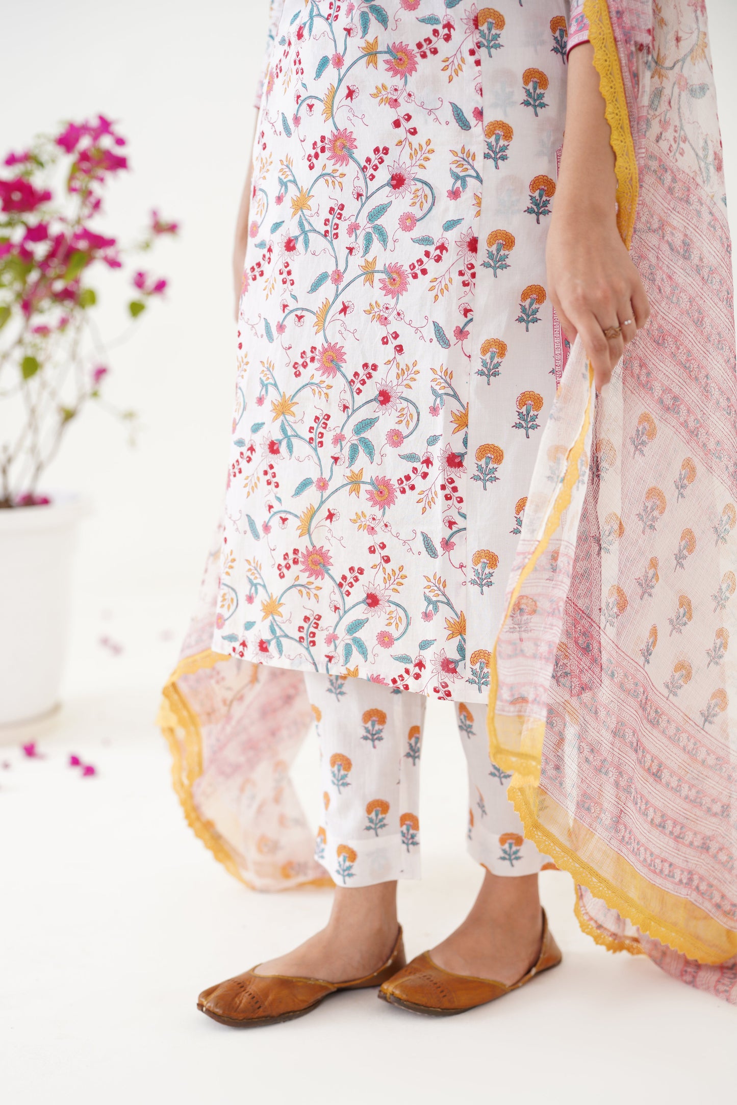 Murraya Yellow Mia Floral Kurta Set of 3