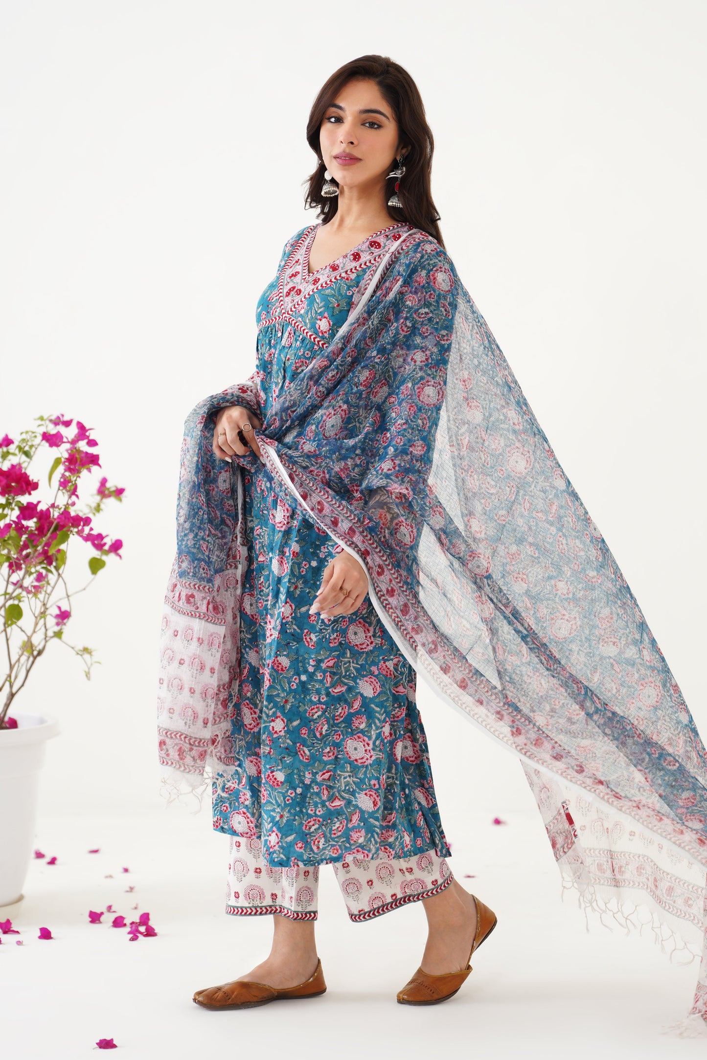 Murraya Blue Bianca Embroidered Kurta Set of 3