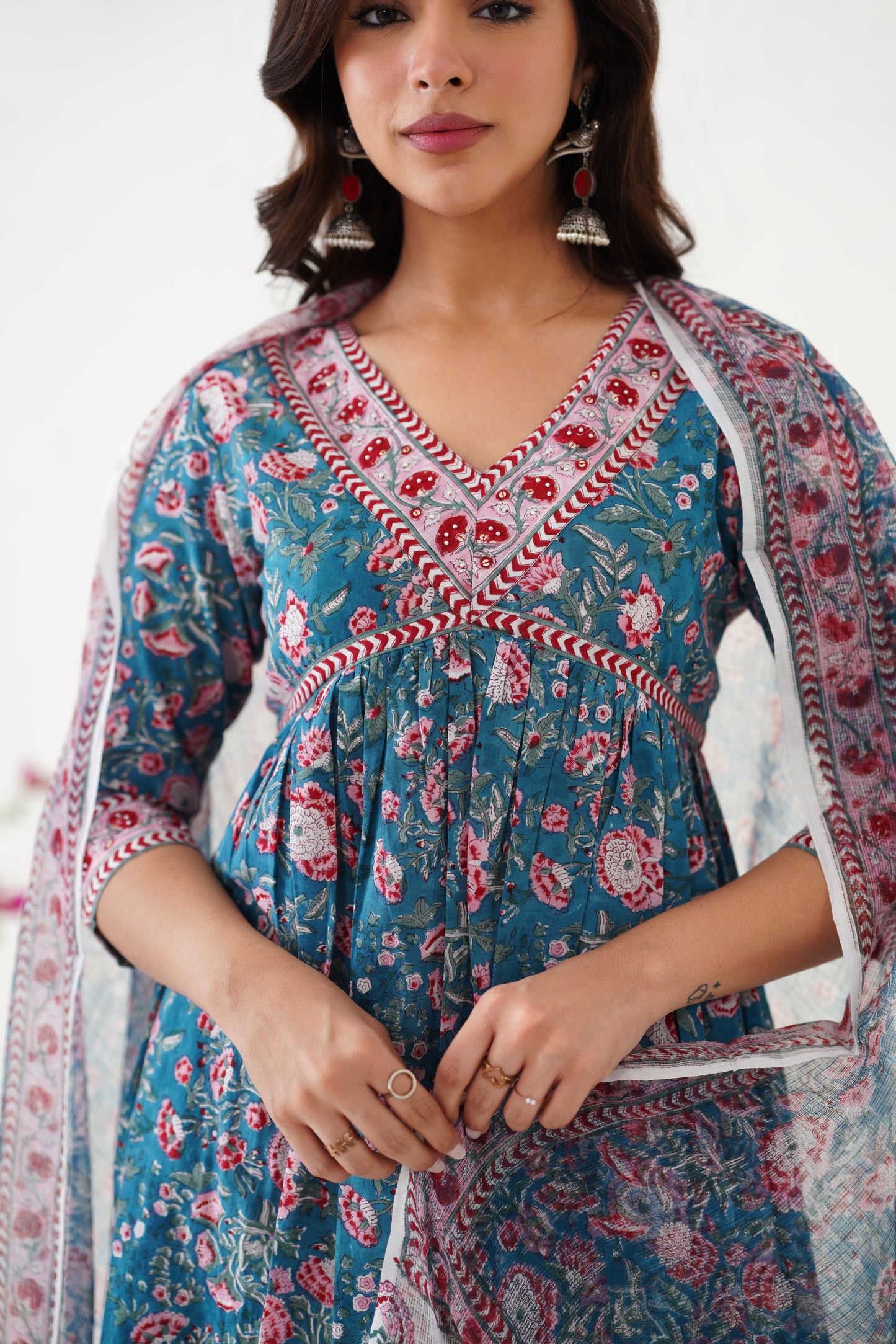 Murraya Blue Bianca Embroidered Kurta Set of 3