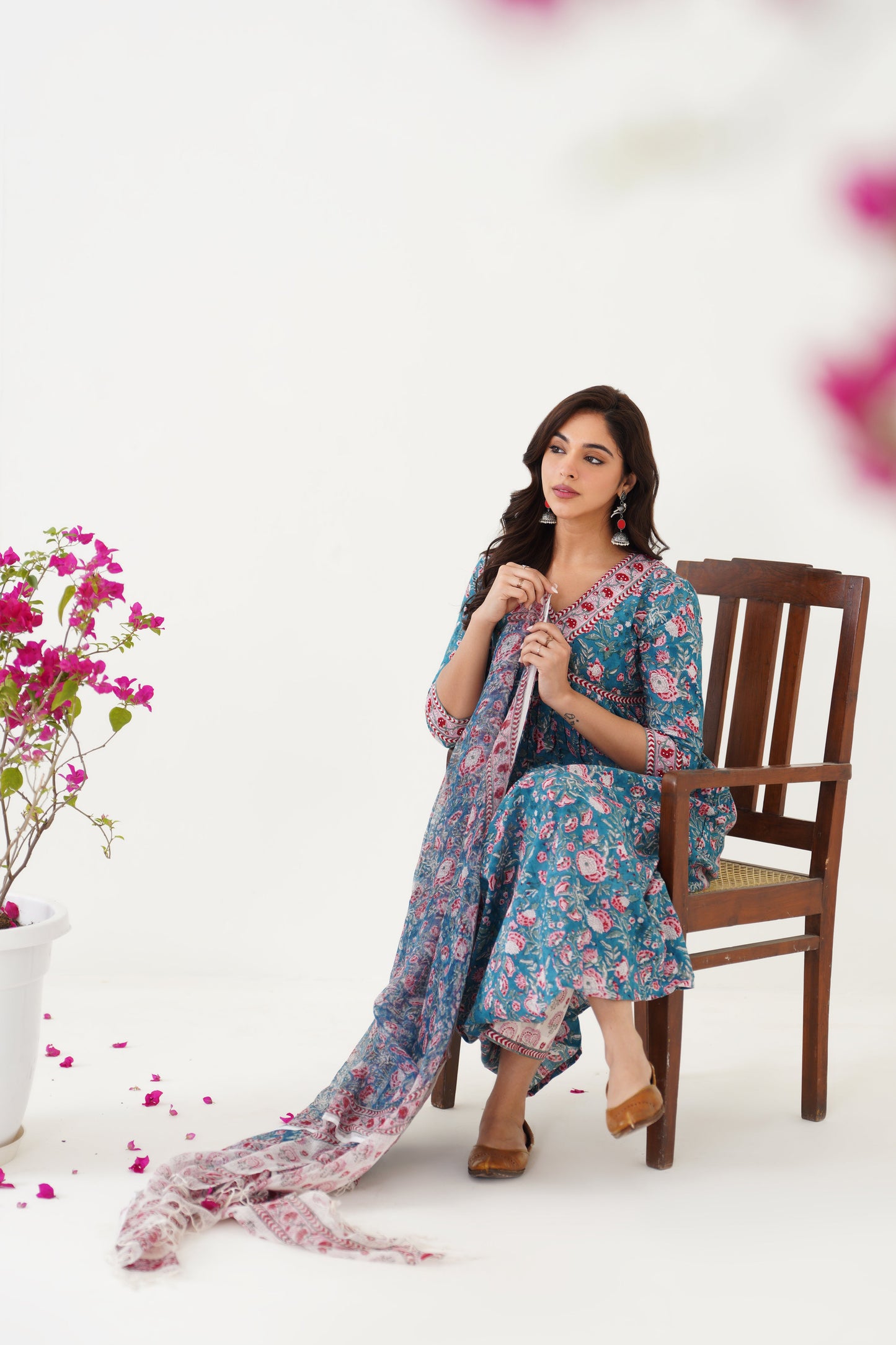 Murraya Blue Bianca Embroidered Kurta Set of 3