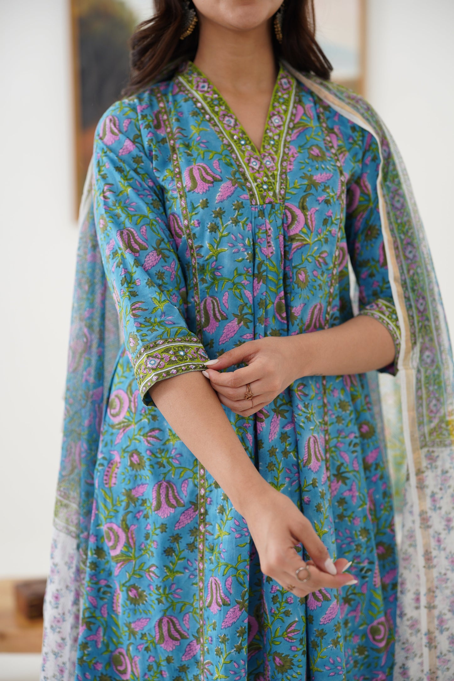 Murraya Blue Adeline Embroidered Kurta Set of 3