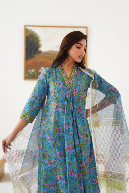 Murraya Blue Adeline Embroidered Kurta Set of 3