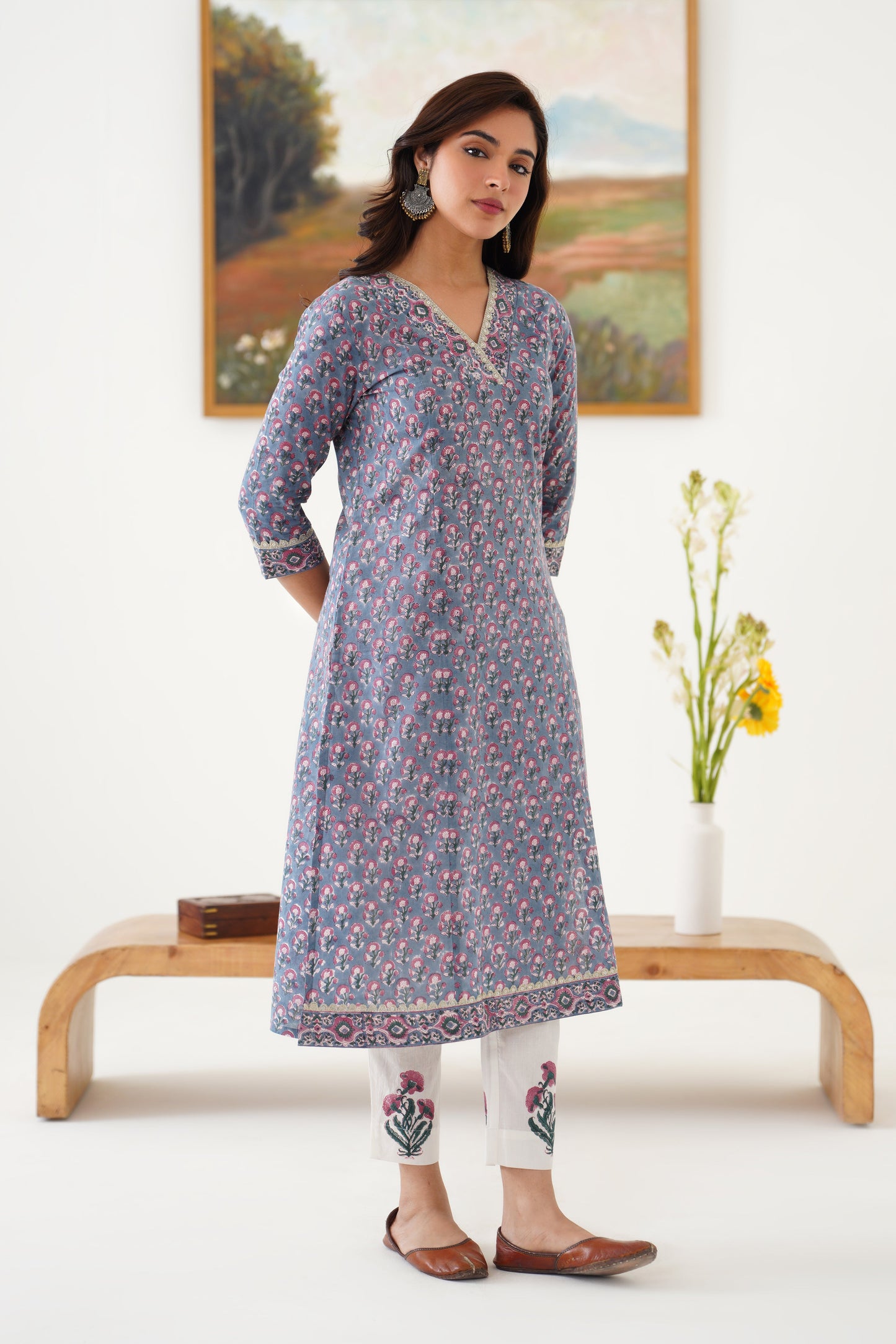 Murraya Grey Gloria Kurta Set of 3