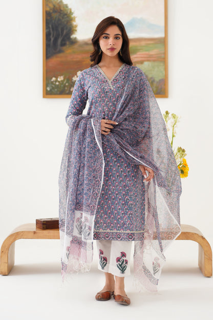 Murraya Grey Gloria Kurta Set of 3