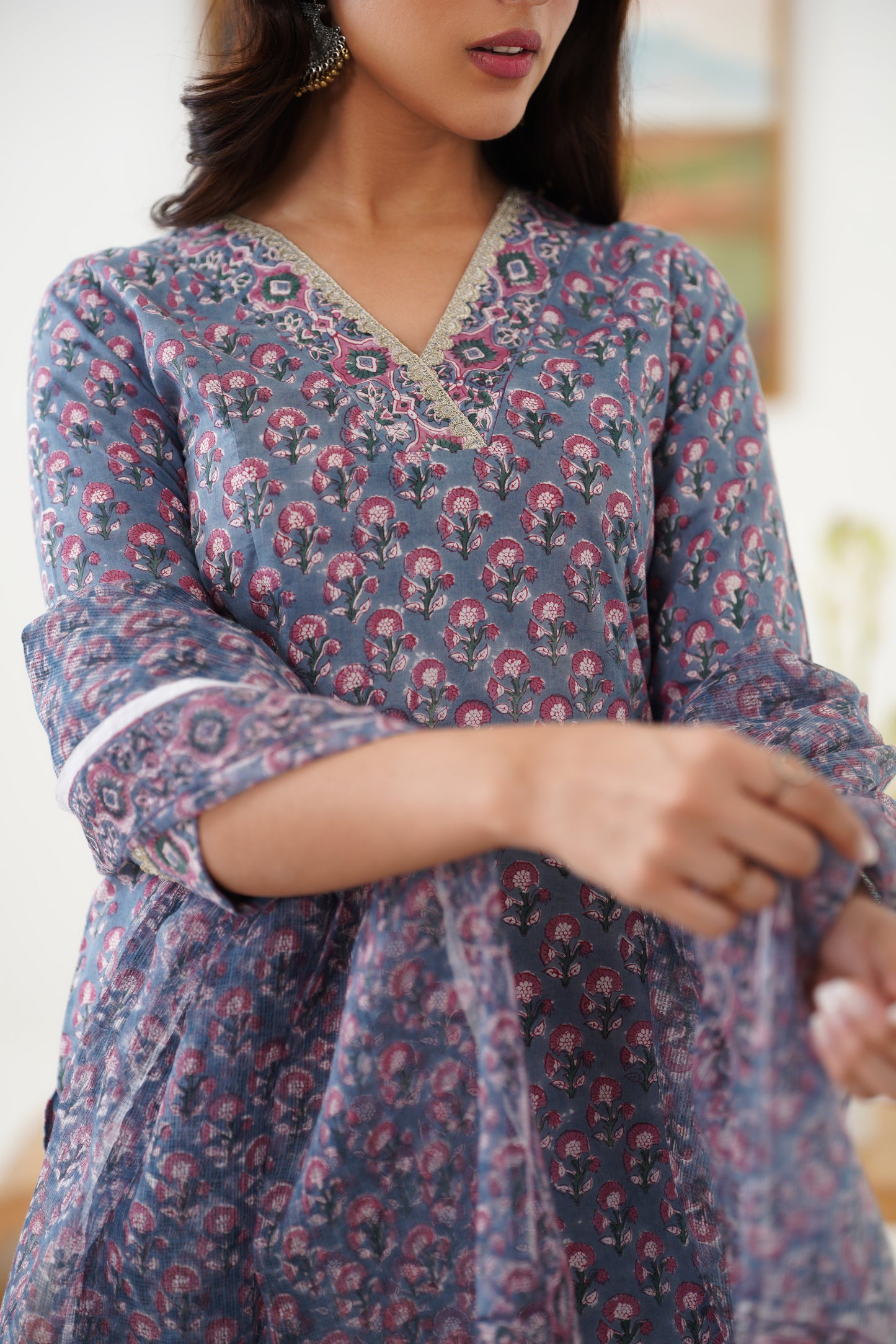 Murraya Grey Gloria Kurta Set of 3