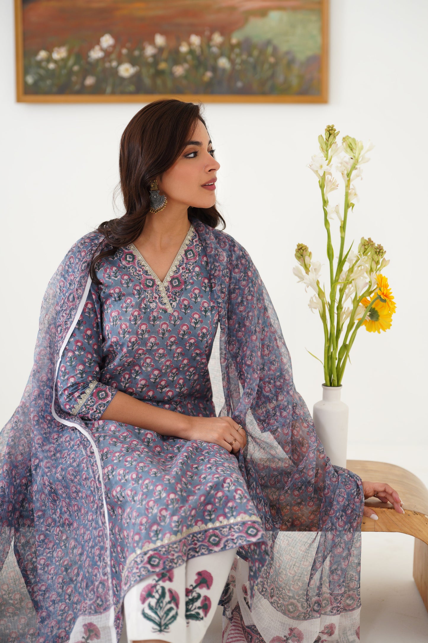 Murraya Grey Gloria Kurta Set of 3