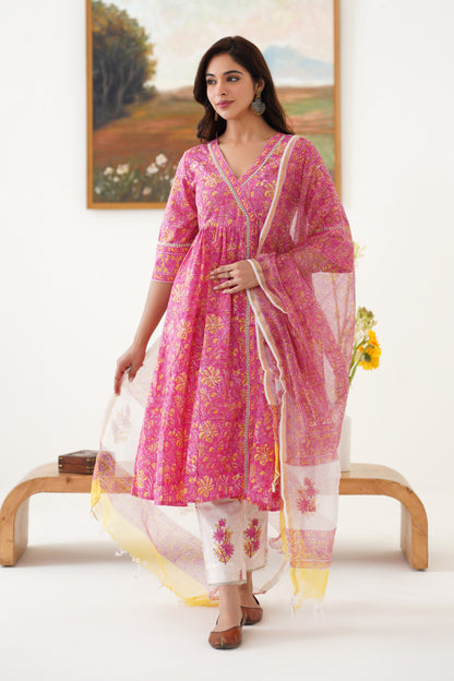 Murraya Pink Florence Anarkali Set of 3