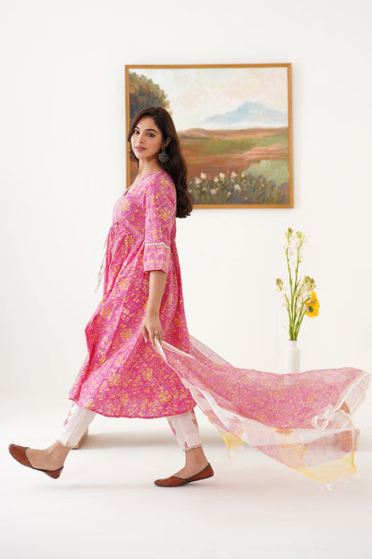 Murraya Pink Florence Anarkali Set of 3