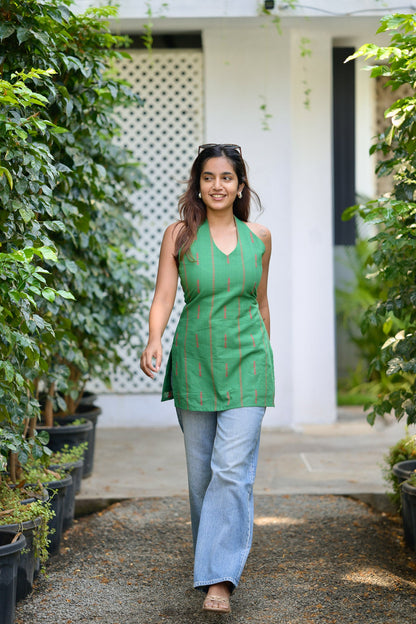 Studio Green Cotton Short Kurta Top