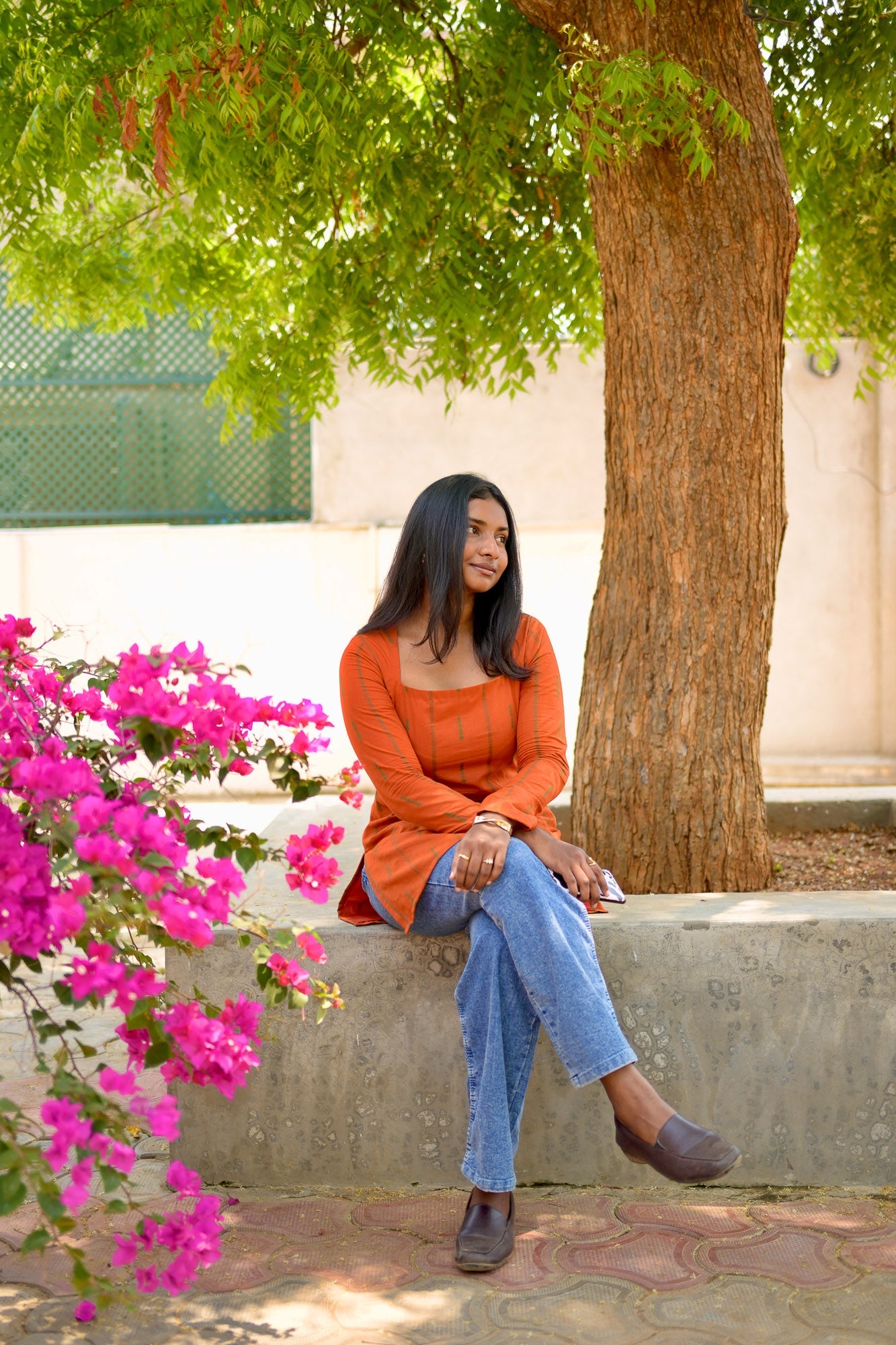 Studio Orange Cotton Short Kurta Top