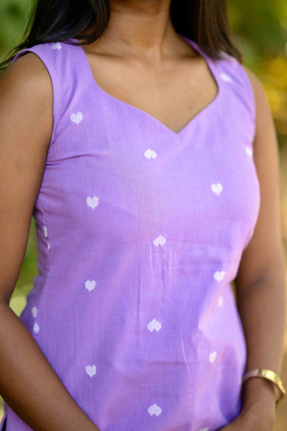 Studio Lavender Heart Short Kurta Top