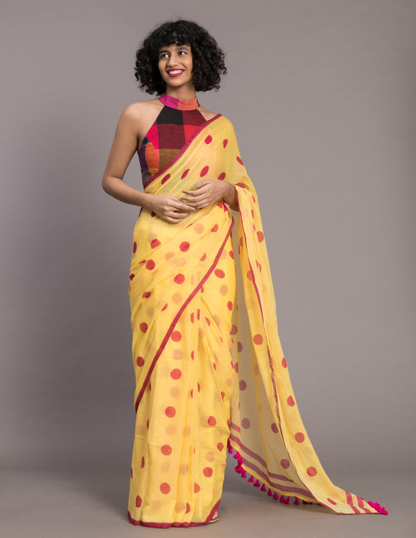 Rani Polka Saree