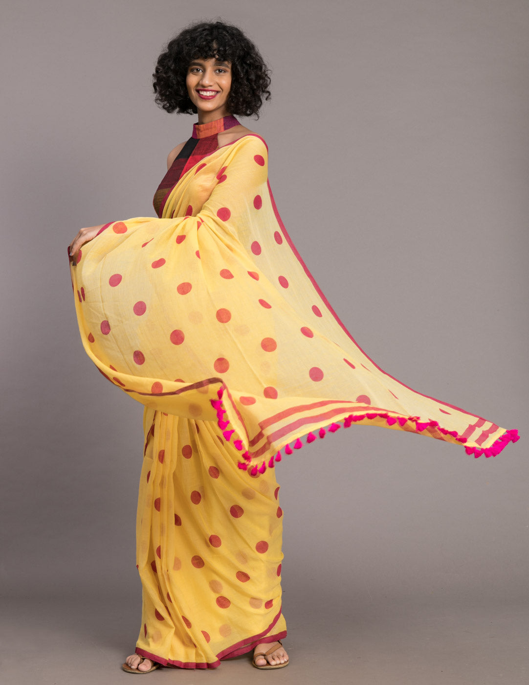 Rani Polka Saree