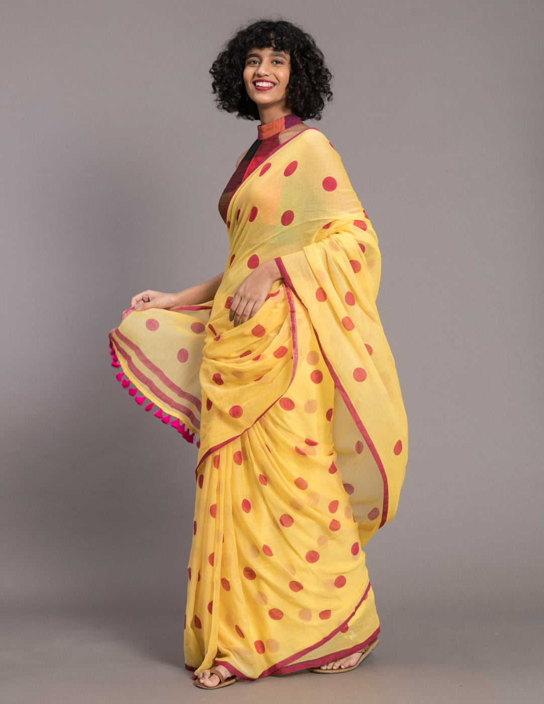 Rani Polka Saree