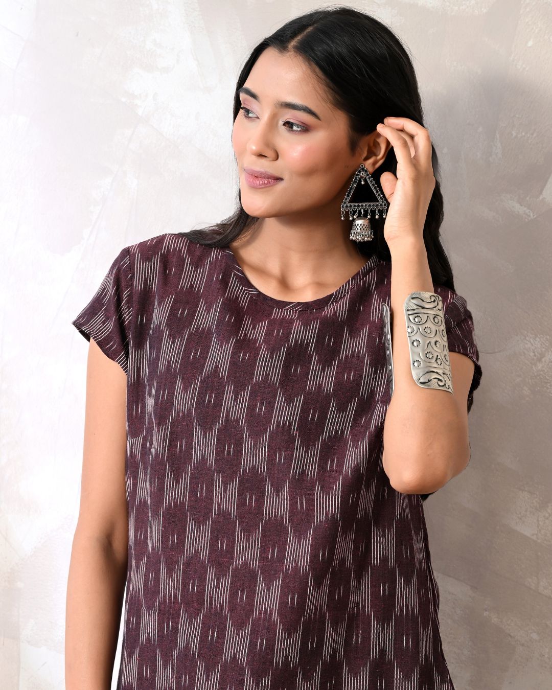 Plum Ikat Shift Dress