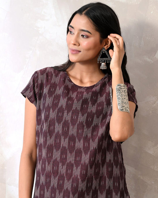 Plum Ikat Shift Dress