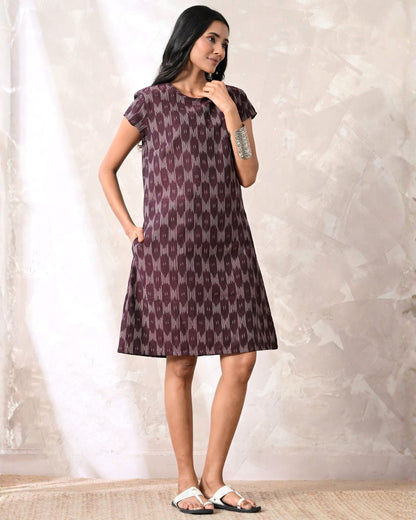 Plum Ikat Shift Dress