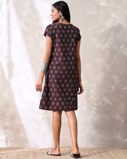 Plum Ikat Shift Dress