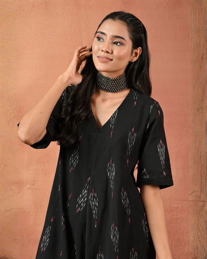 Make An Entrance Black Ikat Jumpsuit Bo