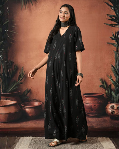 Make An Entrance Black Ikat Jumpsuit Bo