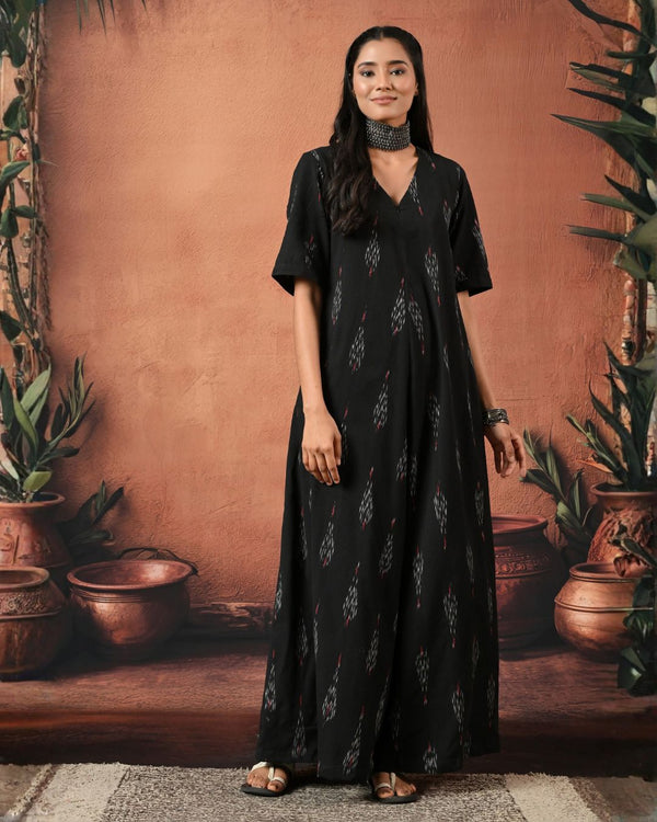 Make An Entrance Black Ikat Jumpsuit Bo