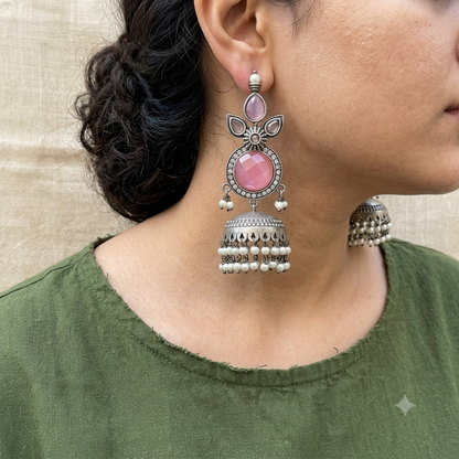 Kaelen Silver Look Alike Statement Earrings