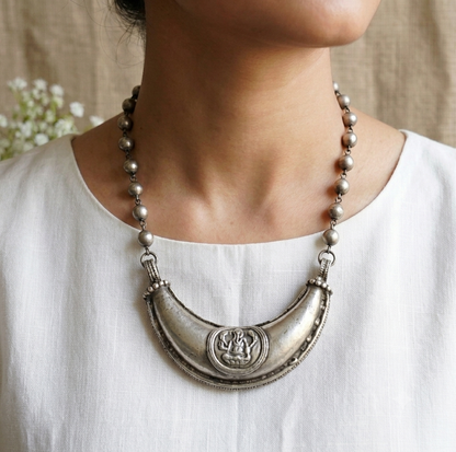 Muse Silver Look Alike Oxidized Necklace