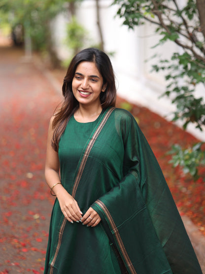 Green Malar Narayanpet Salwar Set (Pant / Bottom Only)