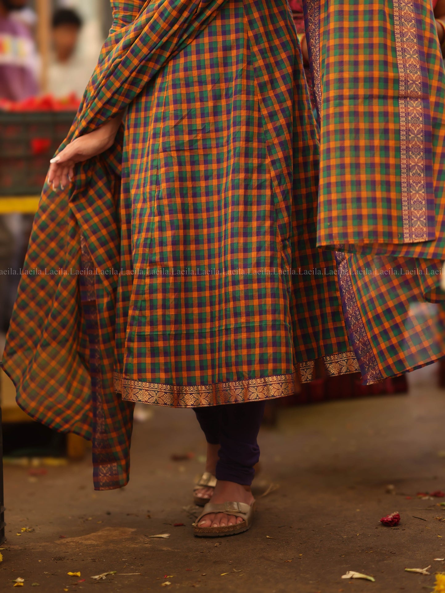 Studio Madras Chequered Anarkali Two Piece Set