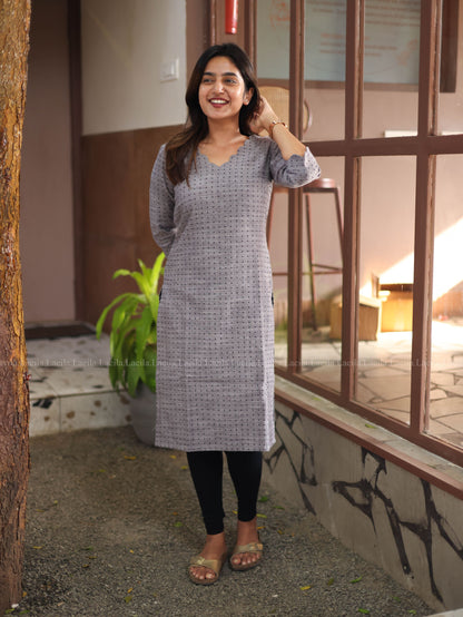 Studio  Grey Dots Handloom Cotton Top