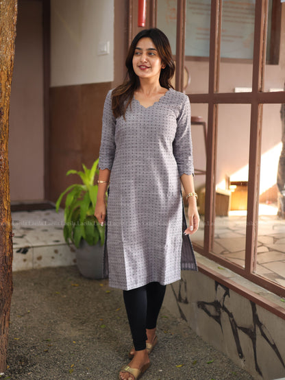 Studio  Grey Dots Handloom Cotton Top