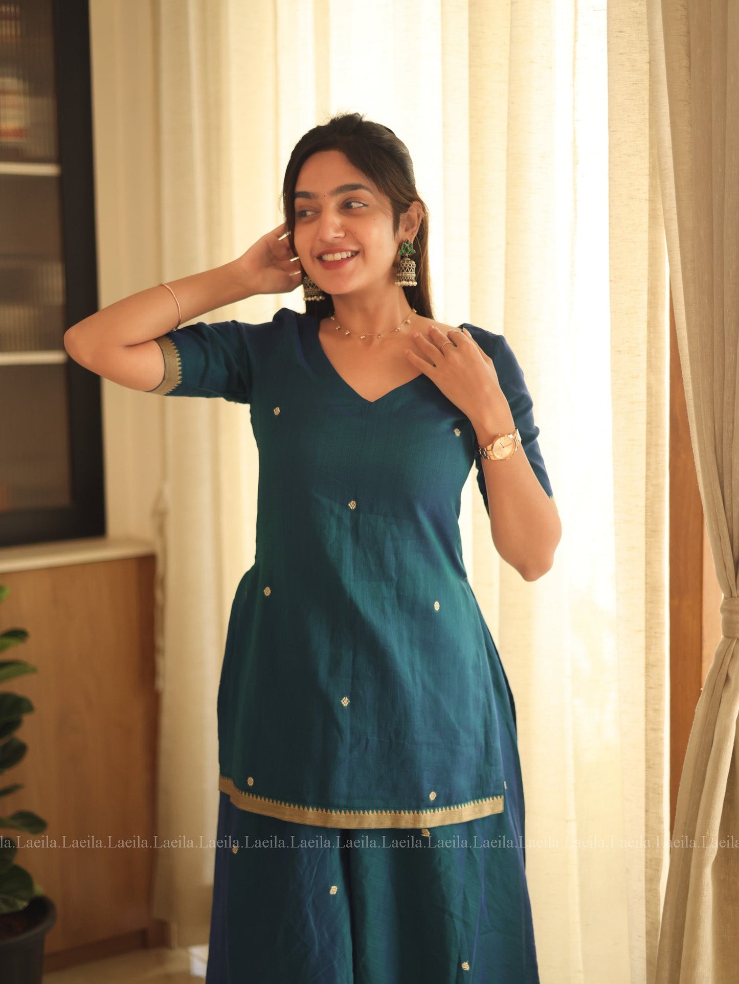 Studio Blue Short Top & Palazzo Pant