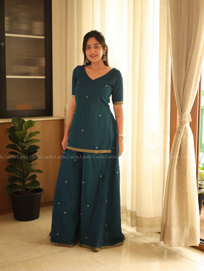 Studio Blue Short Top & Palazzo Pant