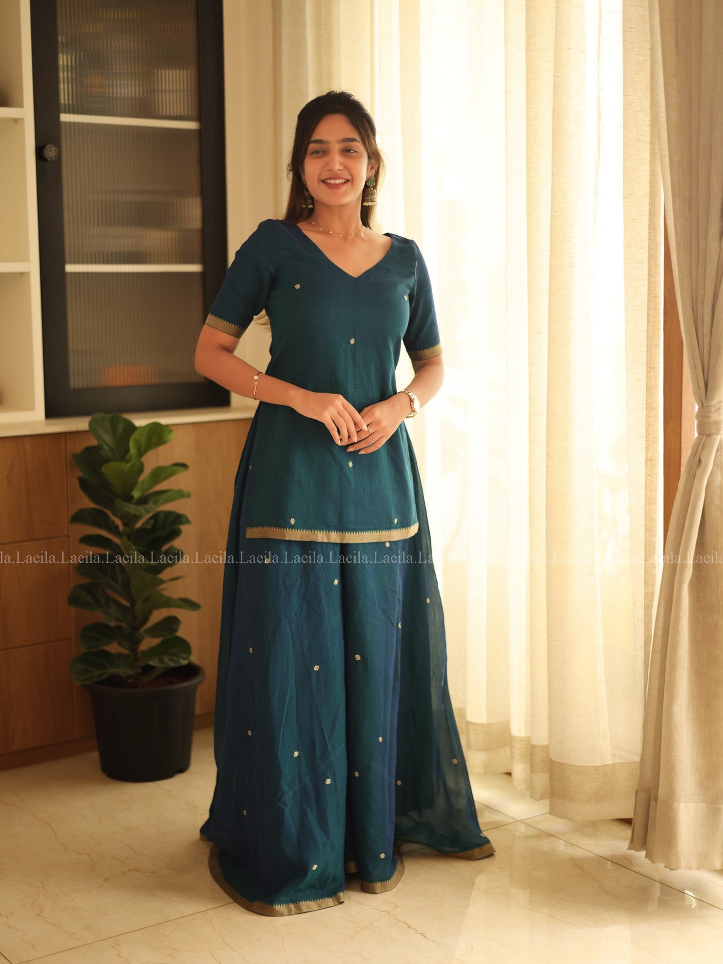 Studio Blue Short Top & Palazzo Pant